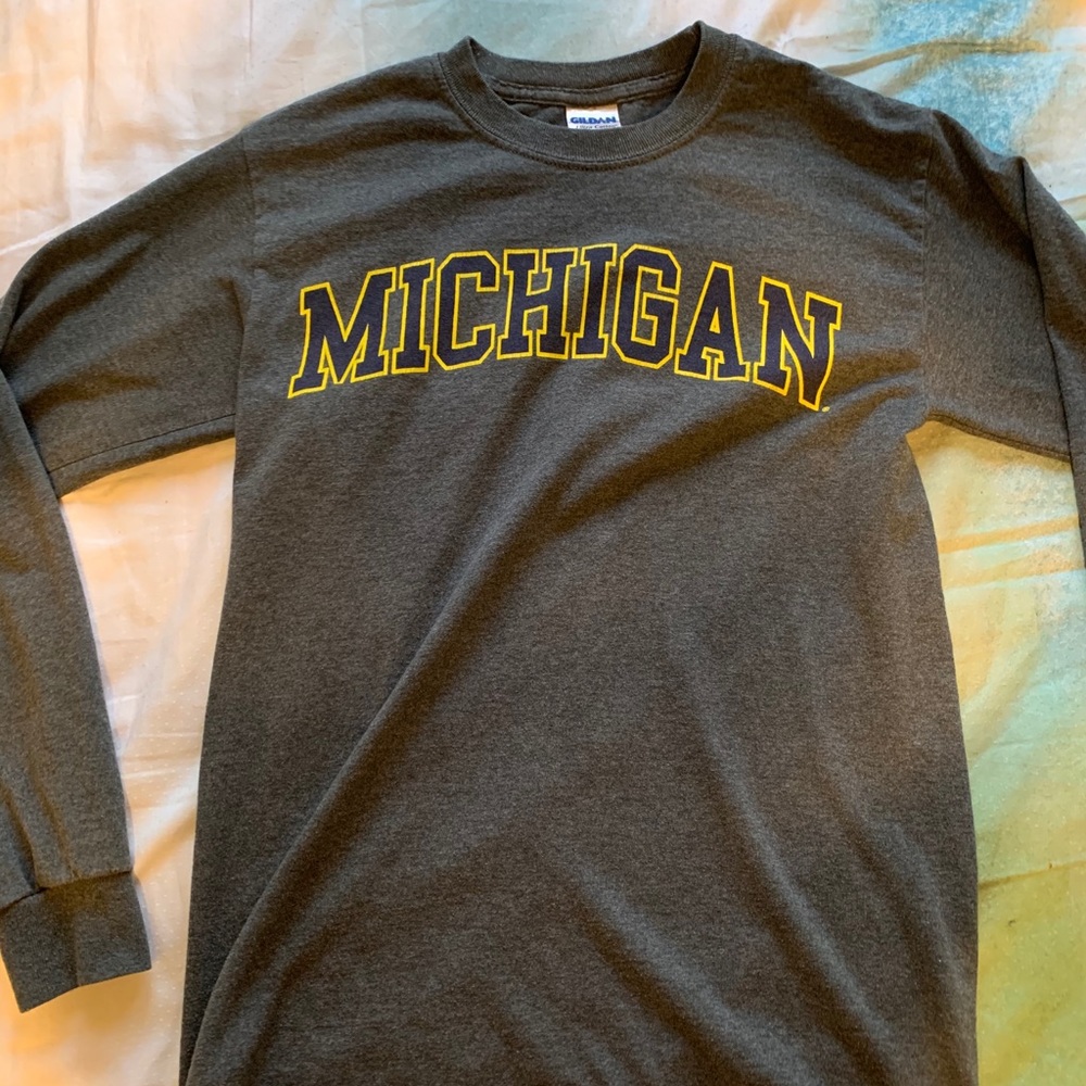 Grey cotton long sleeve Michigan t shirt